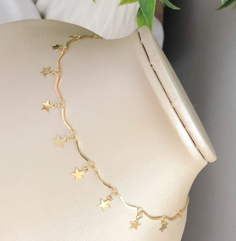 Choker Estrelas Dourado